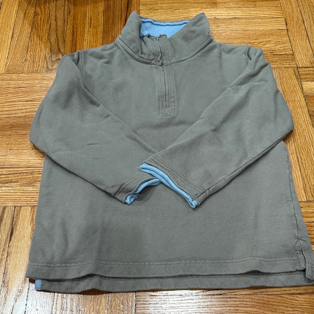 Mini Biden size 7-8 Brown Pullover with Light Blue Accents